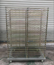Factory price direct sale movable paint bench thickened paint table mesh frame multi-layer spray paint mesh rack drying stand
