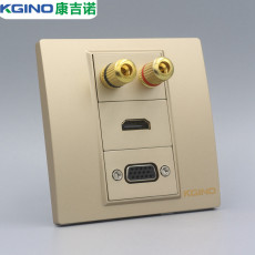 Аудио разъем 香槟色86型vga音箱hdmi高清直插面板金色显示器电脑带5.1音频插座