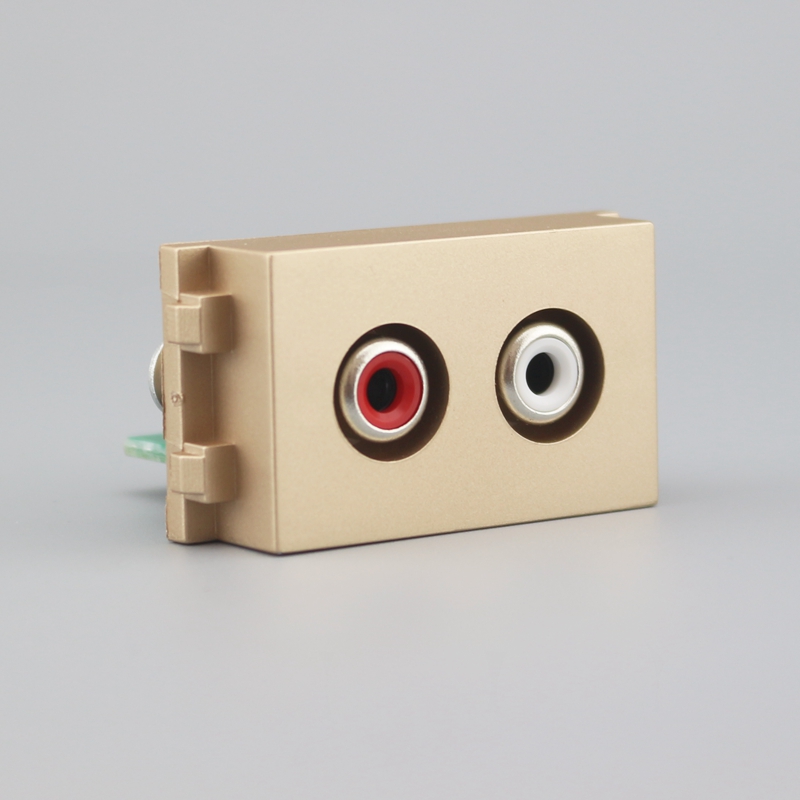 Type 128 RCA Lotus Audio Socket Welded Double Lotus Audio Cable Panel TV Set Top Box Connection Module