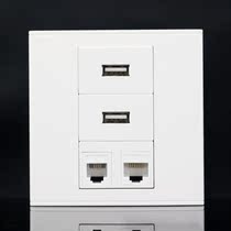 Type 86 Internet phone 2 USB solder-free combination panels computer network cable information panel USB data transmission