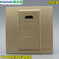 Elbow HDMI panel gold type 86 with extension cable plug directly into HDMI2 0 high definition 4K brushed champagne gold socket