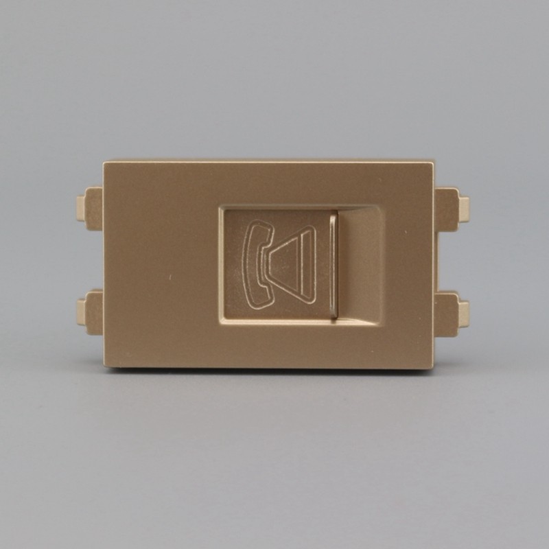 Champagne Gold 128 Type Voice Phone Module Telephone Socket with push door holder 86 panel ground insert matching module