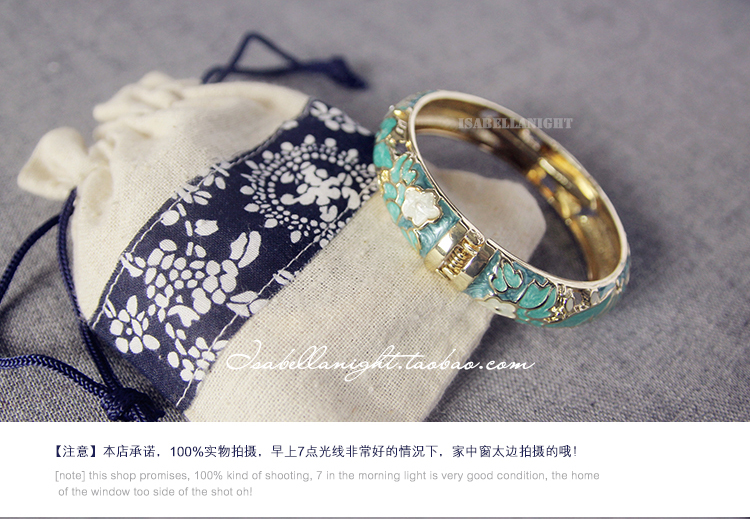 Authentic cloisonne vàng hồng và vàng chạm khắc kim cương rộng vòng tay nữ vợ mẹ mẹ sinh nhật cuộc họp sinh nhật vòng đeo tay nam