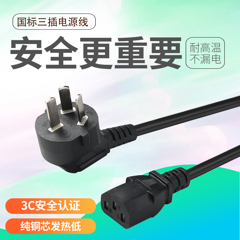 The standard TLP cord pure copper three - hole 10A computer mainframe cable rice cooker plug general high power