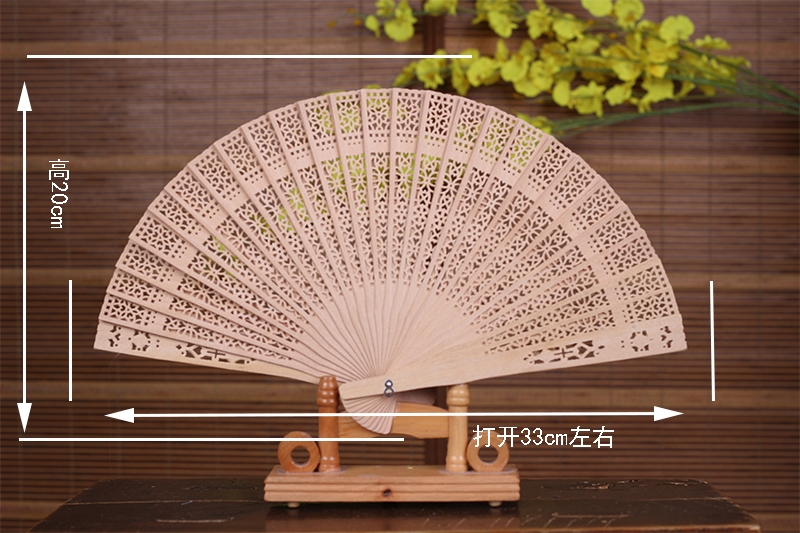 Quạt trần hoa Trung Quốc phong cách quà tặng gỗ đàn hương quạt rỗng trang trí thủ công tất cả quạt gỗ nhảy gấp quạt nữ - Trang trí nội thất trang trí nhà bếp