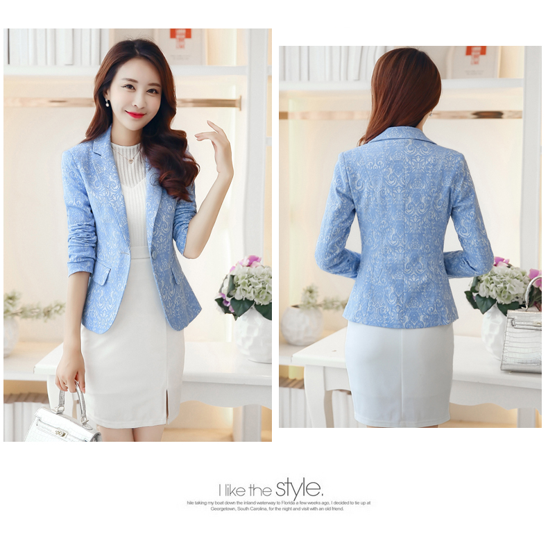 2018 mùa thu mới của phụ nữ áo khoác jacquard ngắn phù hợp với nữ Hàn Quốc phiên bản của phù hợp với Slim khí của phụ nữ áo sơ mi một nút mẫu áo vest nữ đẹp nhất 2021