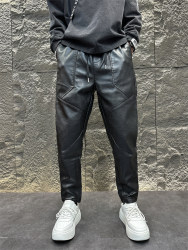 Pi Shuai Leather Pants ຜູ້ຊາຍດູໃບໄມ້ລົ່ນແລະລະດູຫນາວ Velvet Takeaway Rider Pants Casual Versatile Workwear ກິລາເກົ້າຈຸດ Pants ຜູ້ຊາຍ