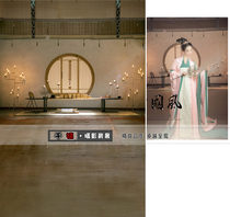 New photo studio photo costume background Childrens ancient style photography theme background cloth ancient indoor hibiscus Moon