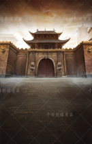 Photo studio costume photo theme background ancient style art photo photography background cloth palace wall Liu Bei