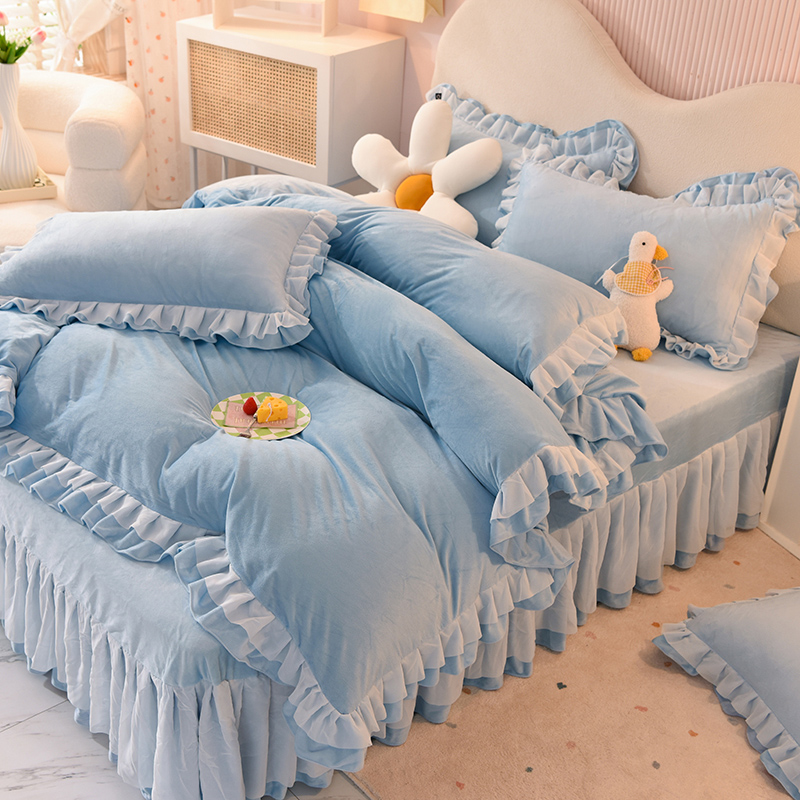 Little Red Book recommends coral velvet four-piece double-sided cream cover for autumn and winter plus flannel sheets