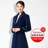 Шерстяное зимнее длинное шерстяное пальто, униформа, средней длины, увеличенная толщина