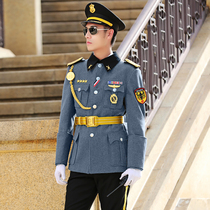 Image Post concierge uniform property security work suit jacket mens spring and autumn suit black property sales office clothing