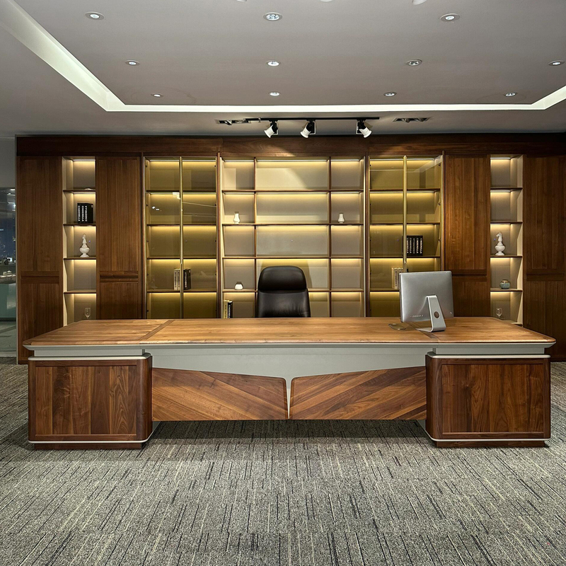 New Chinese-Style North American Walnut Executive Desk, All Solid Wood, General Manager, Chairman, High-End and Elegant Office Desk