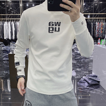 Boomer mens clothing 2021 Winter long sleeves T-shirts Half high collar loose blouses Thickened Casual Trendy Bottom Jersey Man