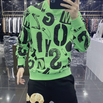 European Standing Tide Card Printed Bronzing Fashion Casual Individuality Vetsuit Mens 2020 Autumn Winter New Korean Version Trendy Mens Fashion