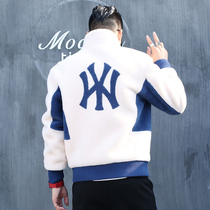 Dizheni winter new European and American trend fashion warm fur casual handsome true grain velvet wool coat