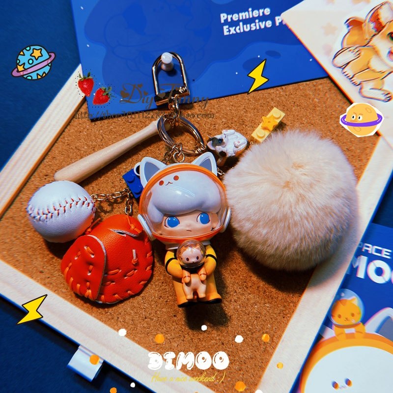 Tide Play Blind Box Dimo Space Pizza Man Gingerbread Man Pendant Cartoon Teenage Girl Key Button Creative Tailor-Taobao