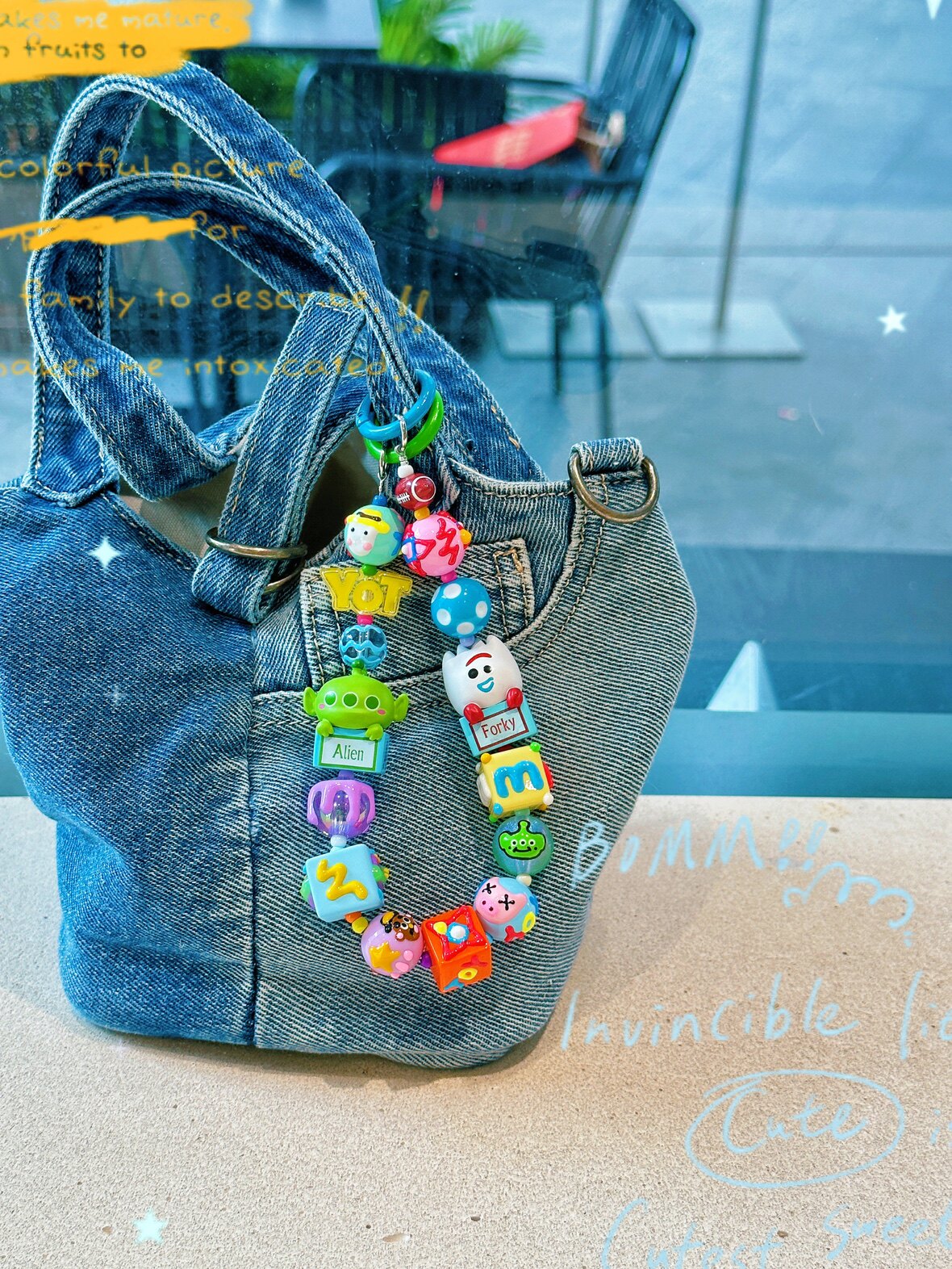 Toy Total Mobilised Mini Bean Rework Hand-painted Bead Chain Multipurpose Bag Pendant Key Chain Mobile Phone Chain Creative Gift-Taobao