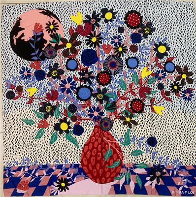 Original Foreign Trade Order Spain Printed Color-Blocked Large Square Scarf Scarf Beach Towel