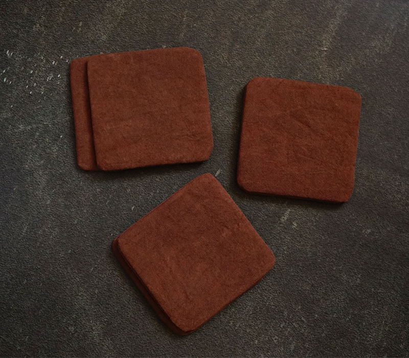Handmade persimmon dyeing coaster square handmade fabric persimmon dyeing coaster padding insulation pad Cupola tea set accessories
