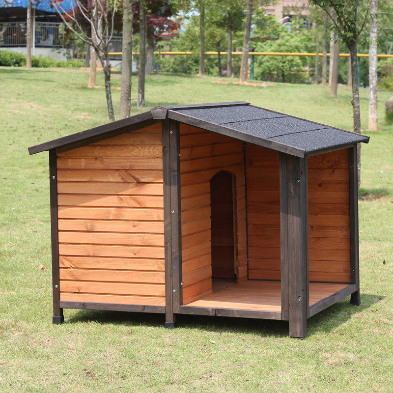 Solid wood dog house outdoor indoor waterproof large, medium and small dogs wooden kennel golden retriever teddy pet removable and washable balcony