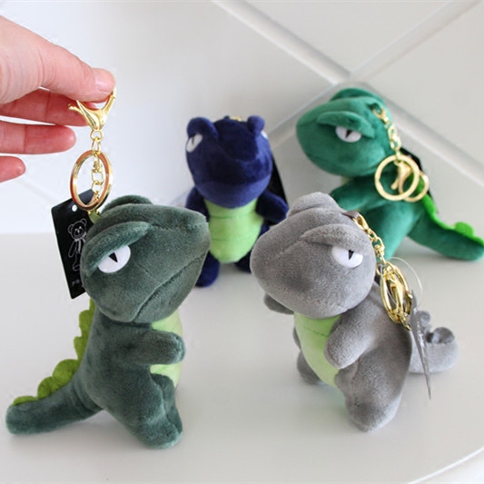 Creative Cartoon Dinosaur Plush Keychain Small Pendant Tyrannosaurus Rex for Men and Women Couple Backpack Bag Hanging Chain Accessory Doll
