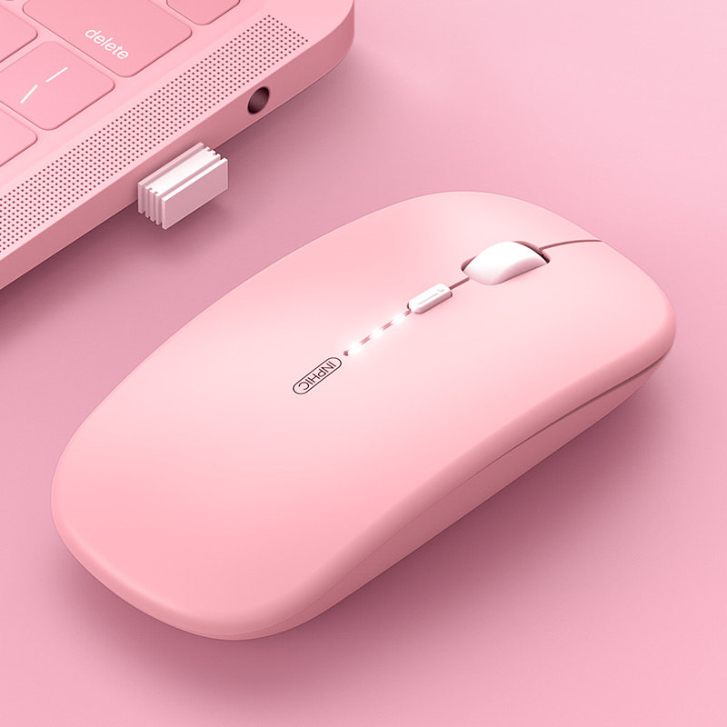 Ingfik M1P rechargeable wireless mouse mute silent game office Home Desktop Pen electric usb unlimited male and female pink for Xiaomi apple mac Huawei generic