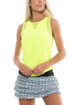 Lucky in Love Womens L-UV Chill Out Tank - Neon Yellow-CT90