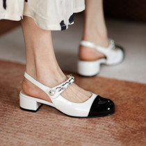 Miss Morning in the spring 2021 new piece of color chain Pearl Cluster Mary Pearl Cluster Vintage Single Shoes woman