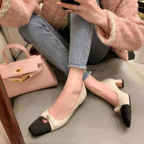 In 2022 the simple butterfly bow shallow fragrance singles shoes with a heel piece of small leather shoes