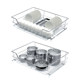 Pull basket kitchen cabinet 304 stainless steel dishes double layer drawer type dish rack storage seasoning basket bowl basket cabinet