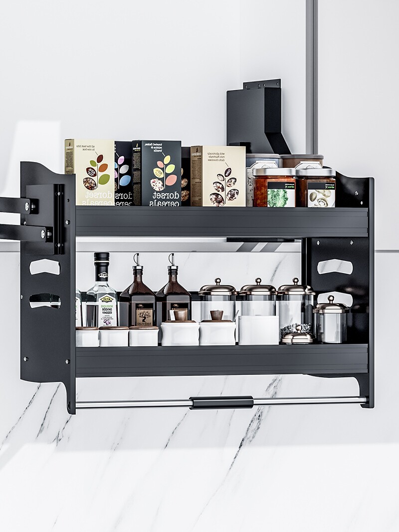 Sakura kitchen wall cabinet lifting pull basket Pull-down shelf Seasoning pull basket Overall cabinet high cabinet storage up and down
