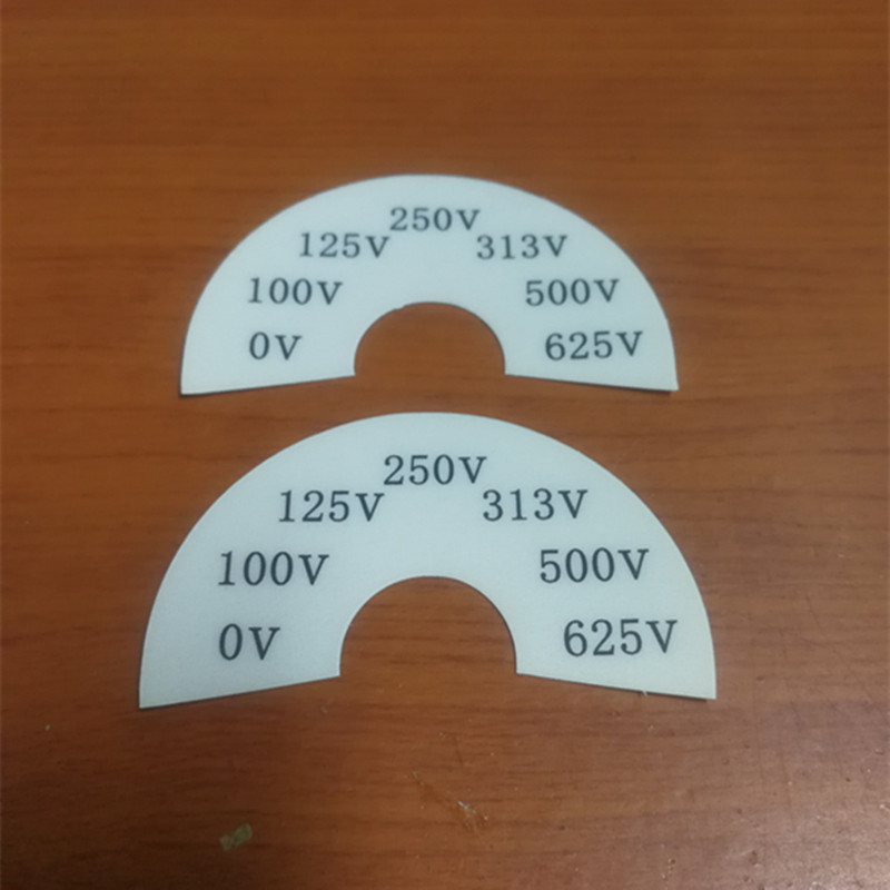 Beijing manufacturer set to make pc voltmeter scale adhesive film instrument parameter identification current table label soft frosted panel
