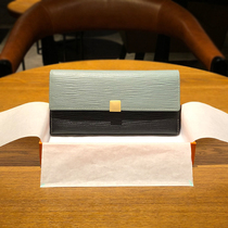 Water ripple 2021 New wallet womens long leather color pattern fold fashion wallet trend Korean version of personality explosion