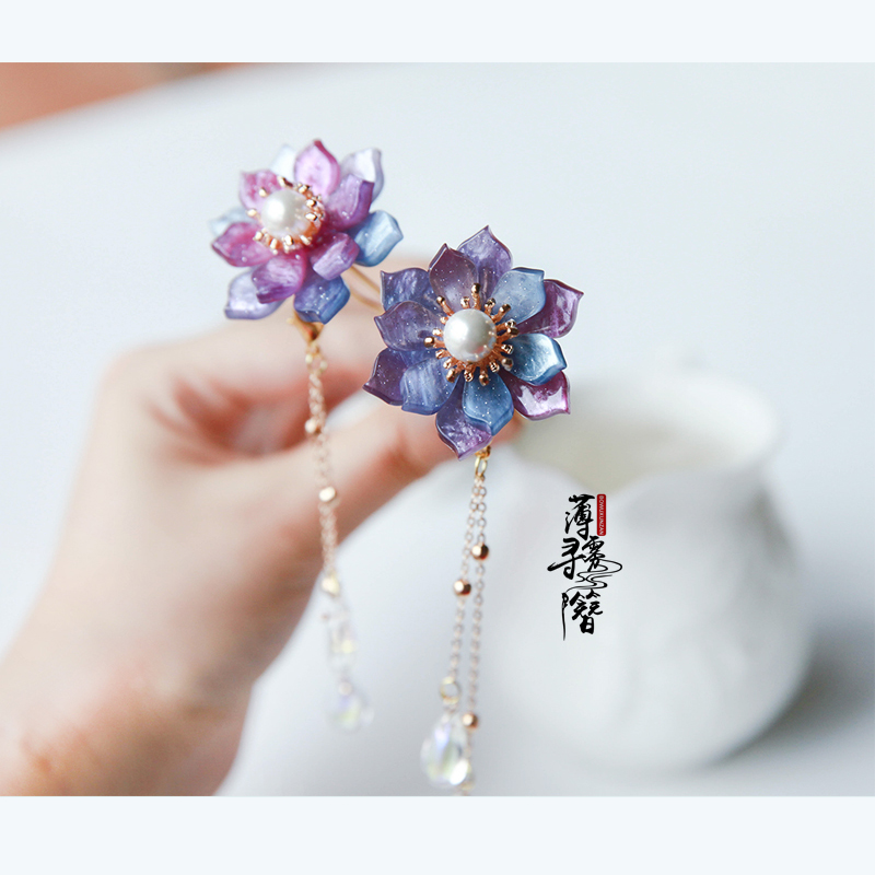 Thin Mist Hunt for handmade Handmaid's flower headwear Dove accessories to the clip Ancient Wind Step Shake Flow Su Hair Accessories Small Floral Hairpin Hairpin Hairpin