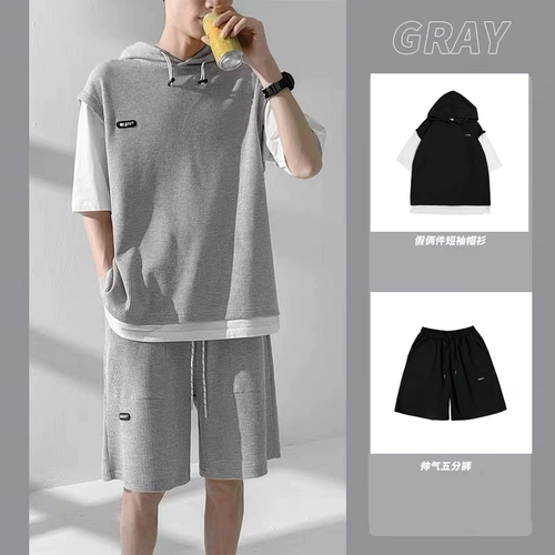 Спортивный костюм, шорты, штаны, толстовка для отдыха, короткий рукав