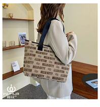 Fog Flowers New KT Makeup Bag Fabric Art Tote Bag Large Capacity Wash Single Shoulder Bag Travel Cashier Bag Shopping Bag