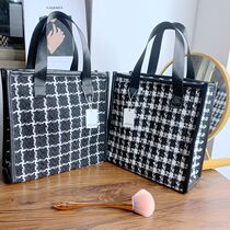 Japan-ROK handbag Makeup Bag Fashion Womens Zipper Small Fragrance Style Multifunction Mommy Bag Large Capacity Portable Containing