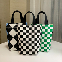 Japan-ROK new canvas hand bag small bag multifunctional water glass snacks collection bag dark buckle portable debris work bag