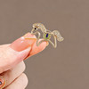 2026 Year of the Horse Exquisite Hollow-Out Colored Diamond Pony Brooch for Men and Women, Cute and Unique New Year Pin, Elegant Brooch Accessory