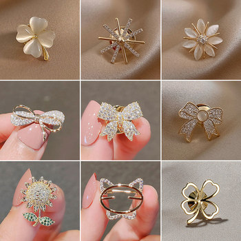 Bowknot Anti-Exposure Accessory, High-End No-Sew Small Brooch for Women, Versatile and Elegant Pin to Secure Clothes and Suit Collars