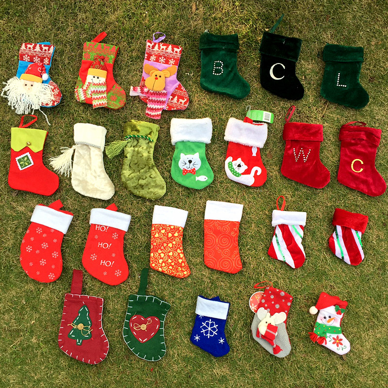 Creative Christmas Decorations Gift Socks Candy Bag Hanging Accessories Hanging Socks Small Socks Pendant Small Children Toddlers