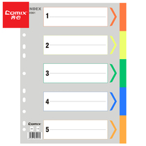 Qixin IX901 sorting paper five-color index paper plastic spacer paper 11-hole PP color 5-page A4 paging paper