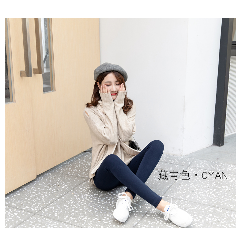 Cộng với quần tây, quần legging dày mùa thu đông, phụ nữ mặc eo cao, ấm áp, hoang dã, mỏng, chân, quần, phiên bản Hàn Quốc quần sooc nữ cạp cao