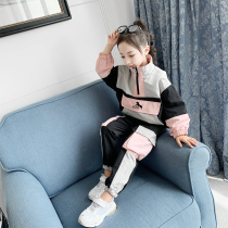 Girls spring suit 2021 new Korean version of the big childrens childrens sports net red two-piece suit