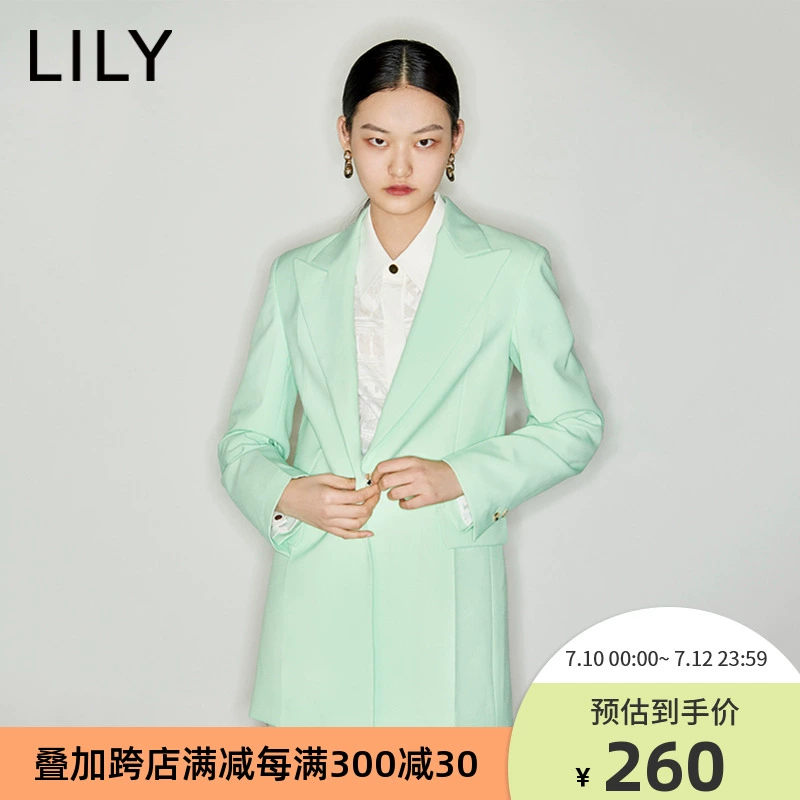 LILY2020 Mùa xuân mới của phụ nữ Màu sắc đẹp trai lỏng lẻo Dài thẳng dài Bộ đồ vừa vặn dài 120130C2210 - Business Suit