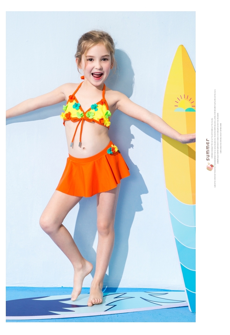 Cô gái áo tắm Tianzi chia bikini bikini 1-2 tuổi váy trẻ em bé gái áo tắm bé - Bộ đồ bơi của Kid áo tắm trẻ con