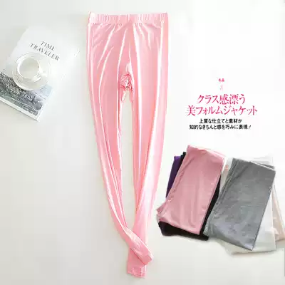 Modal women's stretch single piece mid-waist pants sanitary pants thin large size sanitary pants warm pants cotton wool inner pants