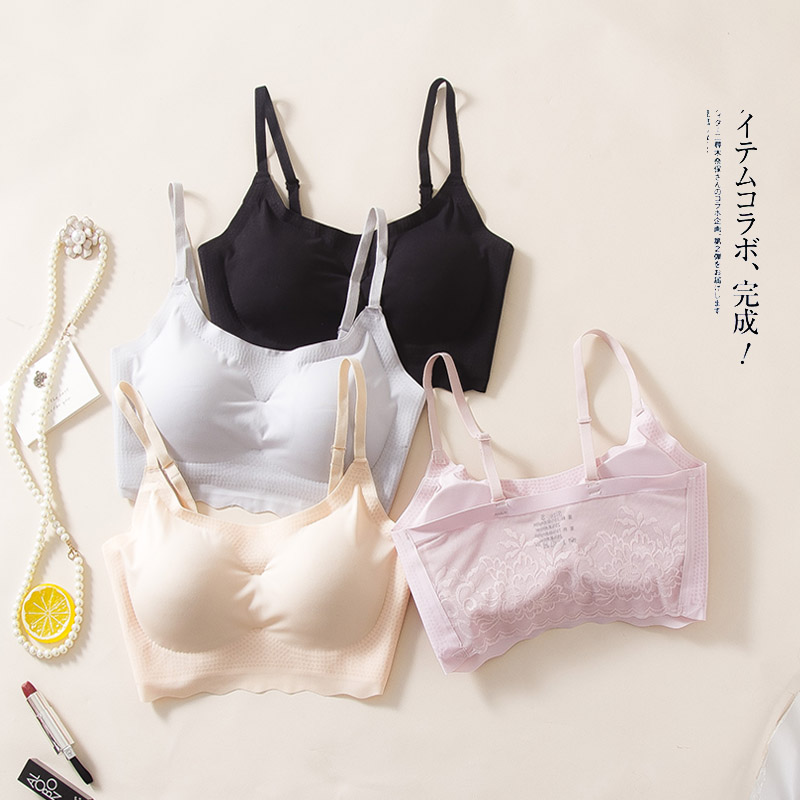 Summer thin sports bra ice silk No-scar lingerie bra lace harness with peace of mind free yoga vest