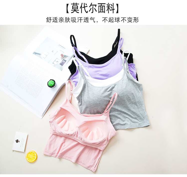 Hàn Quốc ngắn quai ống đồ lót phụ nữ không có vòng thép với miếng đệm ngực gợi cảm lộ rốn áo ngực một áo quấn ngực đồ lót học sinh nữ cotton